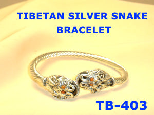 TB 403 TIBETAN SLIVER SNAKE BRACELET         