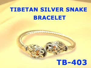 TB 403 TIBETAN SLIVER SNAKE BRACELET         