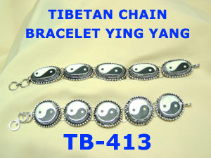 TB 413 TIBETAN CHAIN BRACELET YING YANG        
