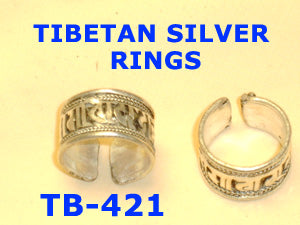 TB 421 TIBETAN SILVER RINGS   12 RINGS PER SET        