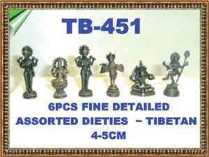 TB 451 6 PIECES FINE DETAILED ASSORTED DIETIES   TIBETAN        