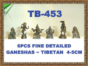 TB 453 6 PIECES FINE DETAILED GANESHAS          