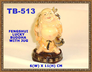 TB 513 FENGSHUI LUCKY BUDDHA WITH JUG         