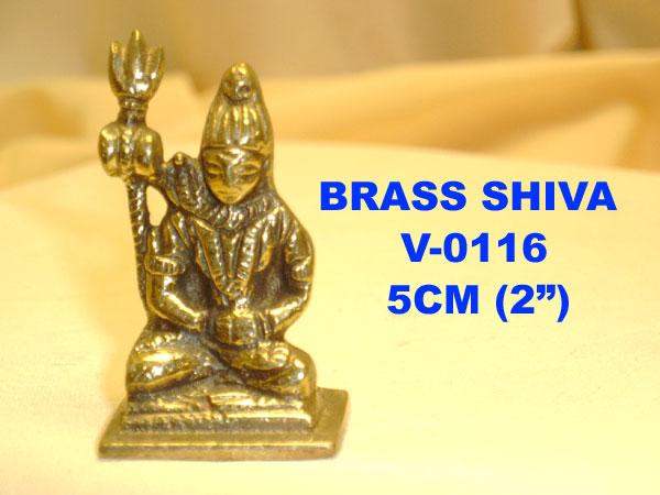 V 0135 BRASS SHIVA SITTING