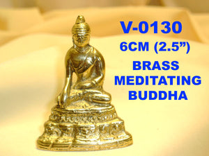 V 0130 BRASS MEDITATING BUDDHA         