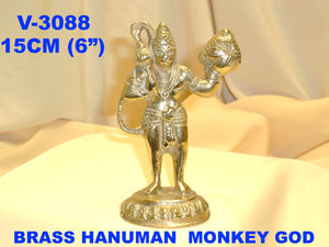V 3088 BRASS HANUMAN MONKEY GOD          