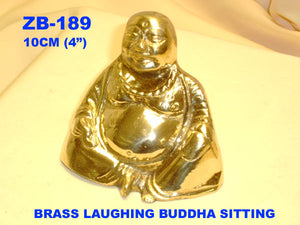 B 189 BRASS LUCKY BELLY BUDDHA SITTING (5")         