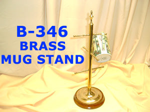 B 346 BRASS 6 MUG TREE RACK         