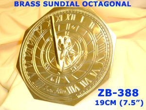B 388 BRASS SUNDIAL 17.50!   OCTAGONAL       