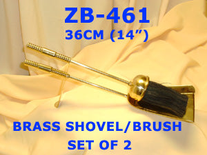 ZB 461 BRASS  SHOVEL/BRUSH   SET OF 2        