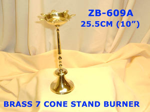 B 609A BRASS 7 CONSE STAND BURNER   (10")         