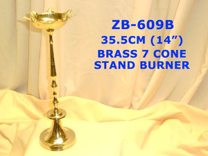 B 609B BRASS 7 CONE STAND BURNER   (14")        