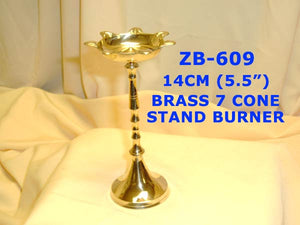 B 609 BRASS 7 CONE STAND BURNER   (5.5")        