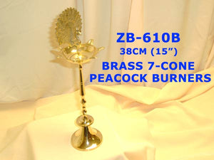 B 610B BRASS 7 POINT CONE PEACOCK BURNER   (15")        