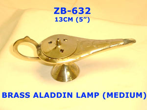 B 632 BRASS ALADDIN LAMP   MEDIUM         