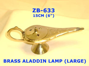 B 633 BRASS ALADDIN LAMP   LARGE         