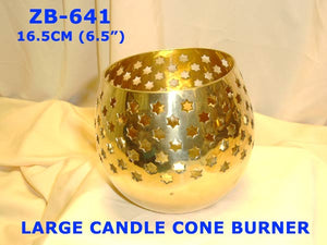 B 641A LARGE BRASS CANDLE CONE BURNER         
