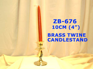 B 676 BRASS TWINE CANDLESTAND         