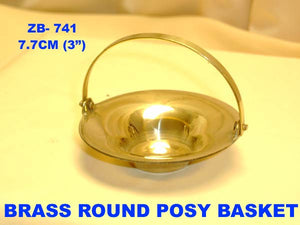 B 741 BRASS ROUND POSY BASKET         
