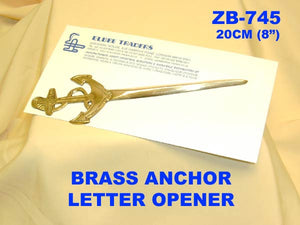 B 745 BRASS ANCHOR LETTER OPENER         