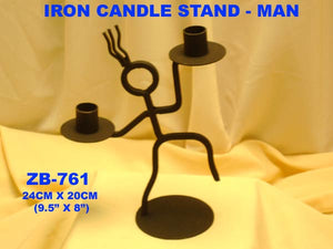 ZB 761 IRON CANDLE STAND MAN         