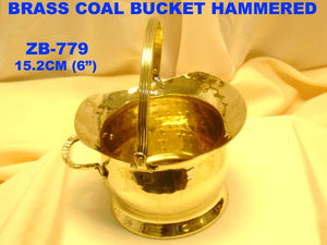 B 779 BRASS COAL BUCKET HAMMERED         