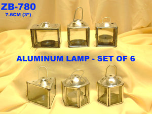 ZB 780 ALUMINUM LAMPS ASSORTED SHAPES SET OF 6         