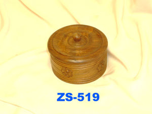 S 519 WOODEN POWDER BOX ROUND WITH LID         